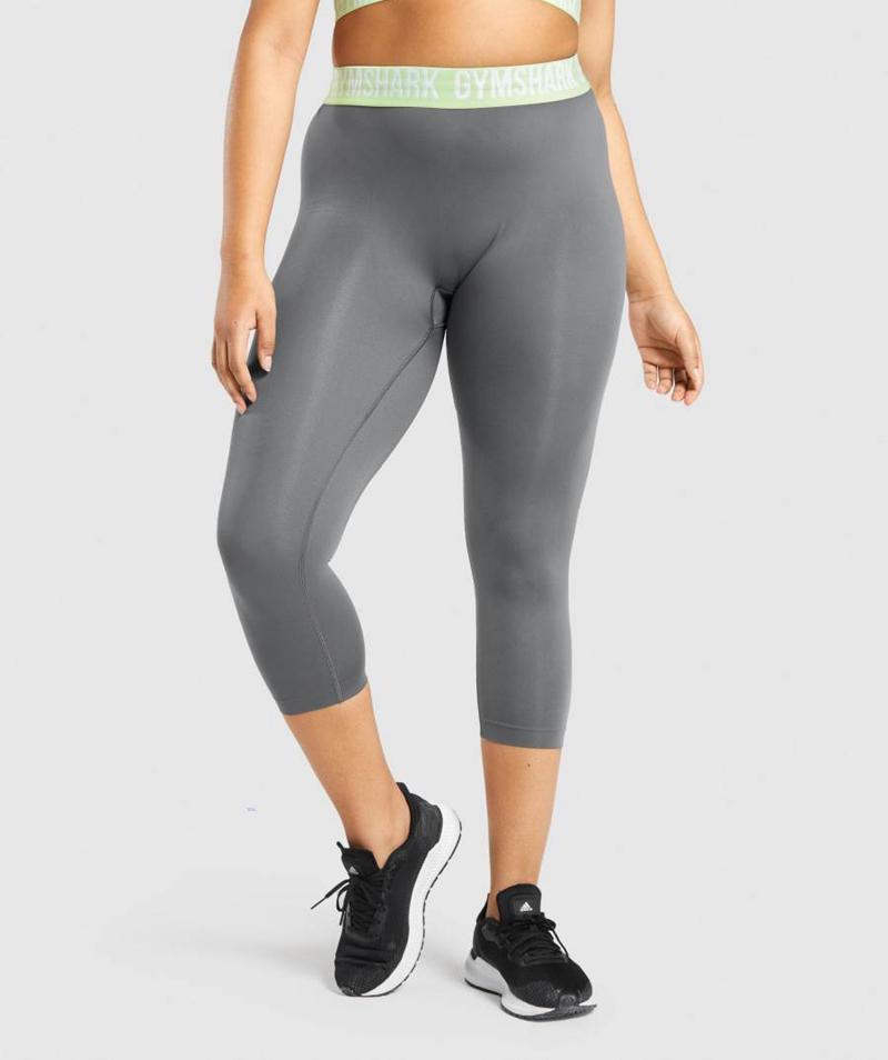 Gymshark Fit Seamless Cropped Leggings Női Szürke Szürke  Hungary |  SNTUE-3684