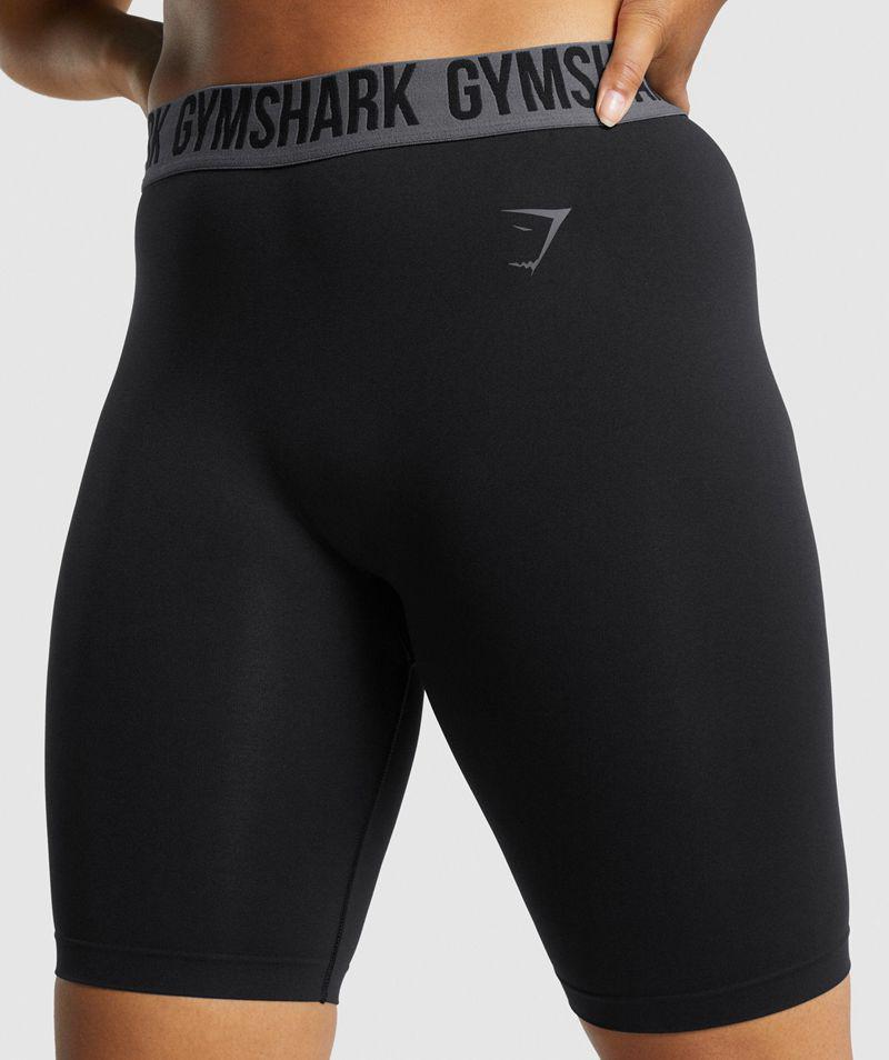 Gymshark Fit Seamless Cycling Rövidnadrág Női Fekete  Hungary |  MANJG-9542