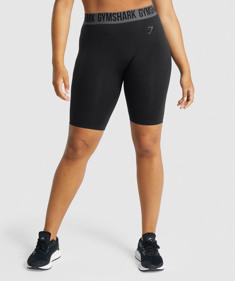 Gymshark Fit Seamless Cycling Rövidnadrág Női Fekete  Hungary |  MANJG-9542