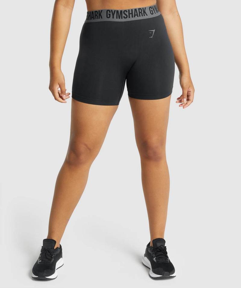 Gymshark Fit Seamless Rövidnadrág Női Fekete  Hungary |  FMPWG-3248