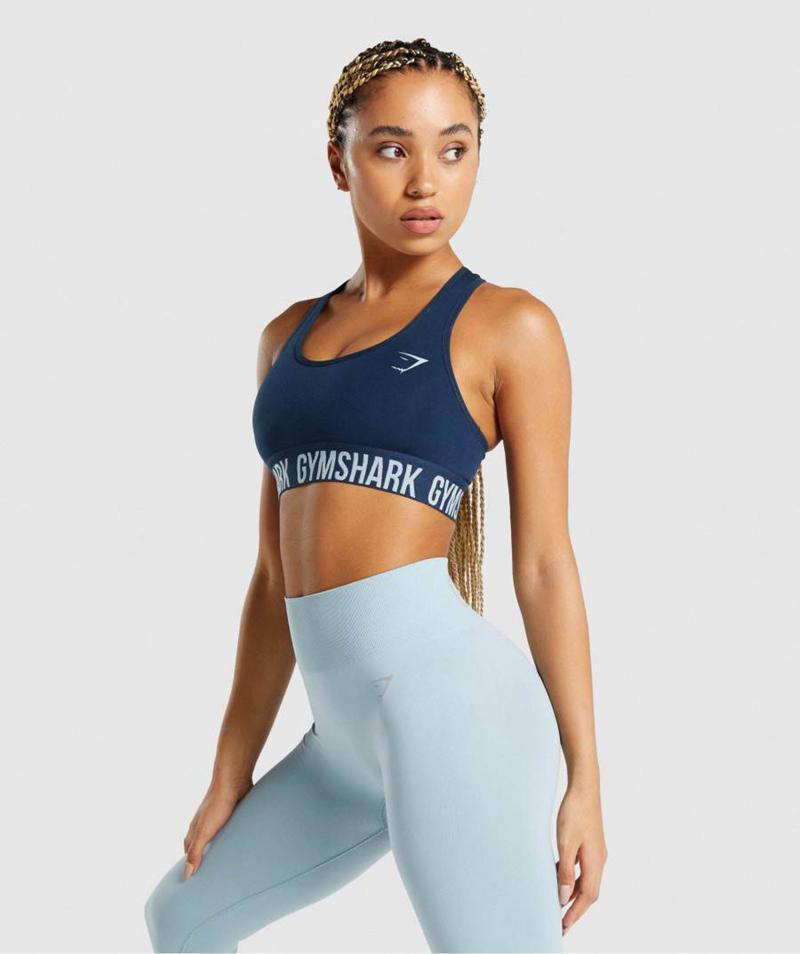 Gymshark Fit Seamless Sportmelltartó Női Sötétkék  Hungary |  BLHTM-3516