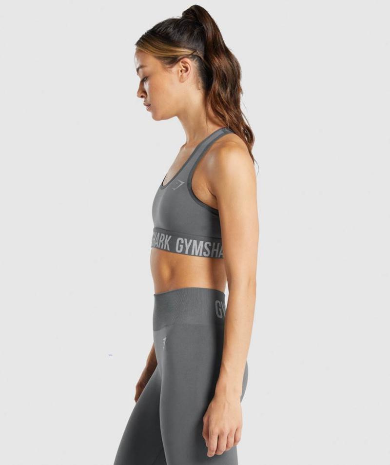 Gymshark Fit Seamless Sportmelltartó Női Mélyszürke  Hungary |  BUWER-4182