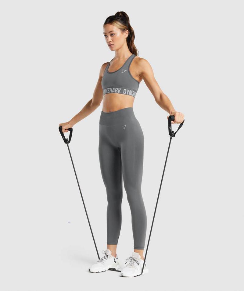 Gymshark Fit Seamless Sportmelltartó Női Mélyszürke  Hungary |  BUWER-4182