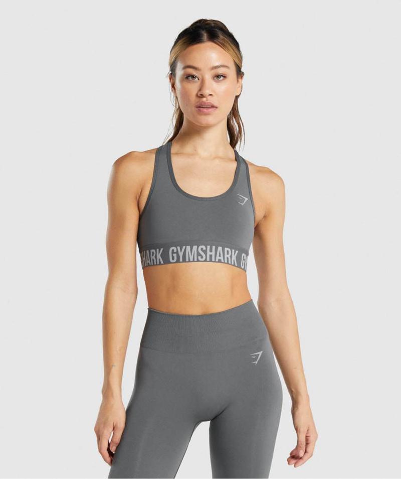 Gymshark Fit Seamless Sportmelltartó Női Mélyszürke  Hungary |  BUWER-4182