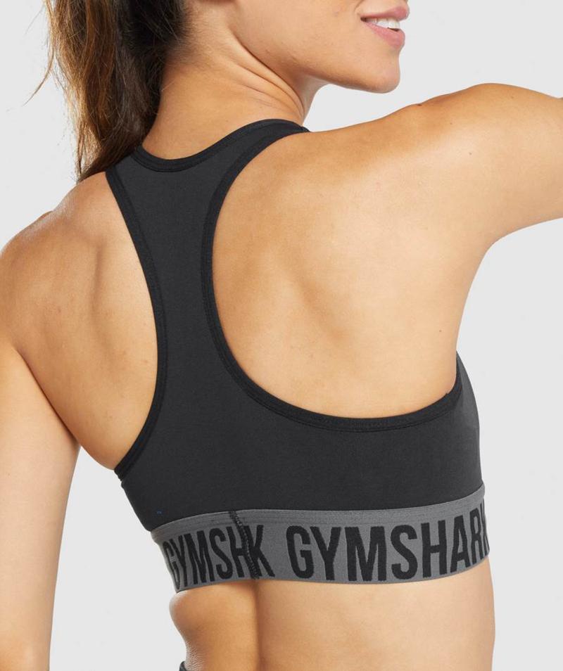 Gymshark Fit Seamless Sportmelltartó Női Fekete  Hungary |  CPHFA-3057