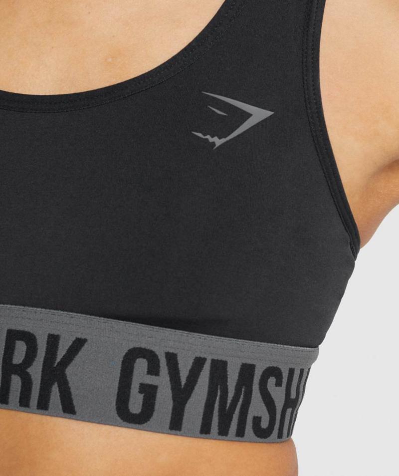 Gymshark Fit Seamless Sportmelltartó Női Fekete  Hungary |  CPHFA-3057