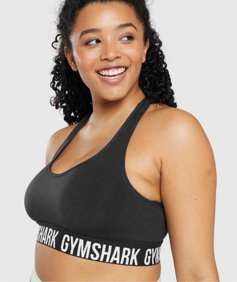 Gymshark Fit Seamless Sportmelltartó Női Fekete  Hungary |  VYKIW-8309