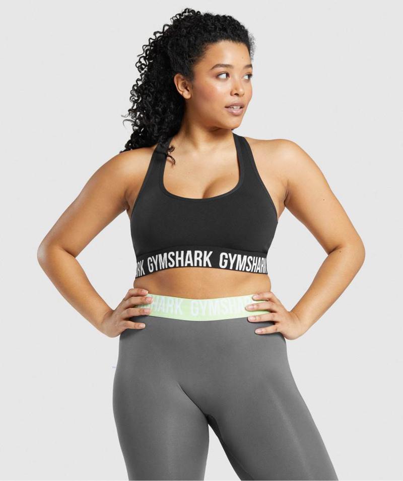 Gymshark Fit Seamless Sportmelltartó Női Fekete  Hungary |  VYKIW-8309