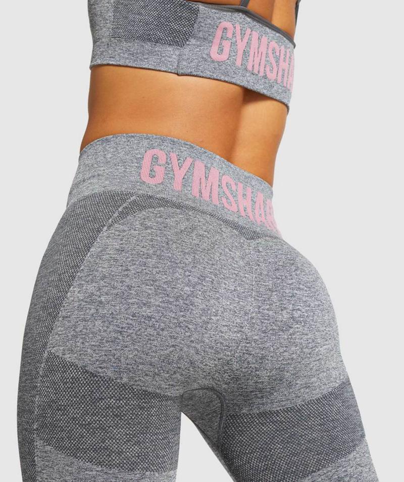 Gymshark Flex Cycling Rövidnadrág Női Szürke Rózsaszín  Hungary |  SXNIW-6817