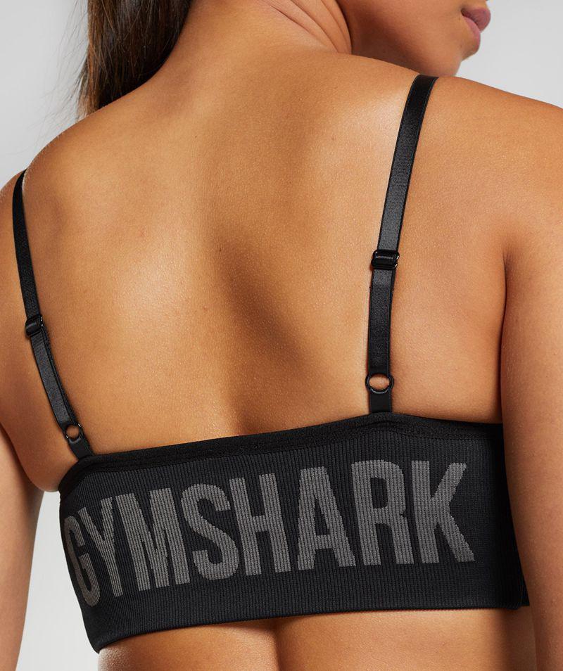 Gymshark Flex Pántos Sportmelltartó Női Fekete  Hungary |  FGXLW-9328