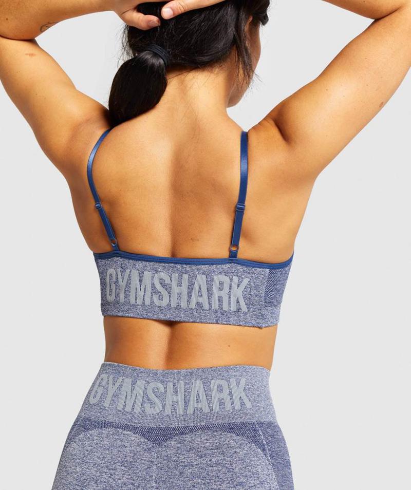 Gymshark Flex Pántos Sportmelltartó Női Sötétkék Világos Szürke  Hungary |  OVEBZ-4681