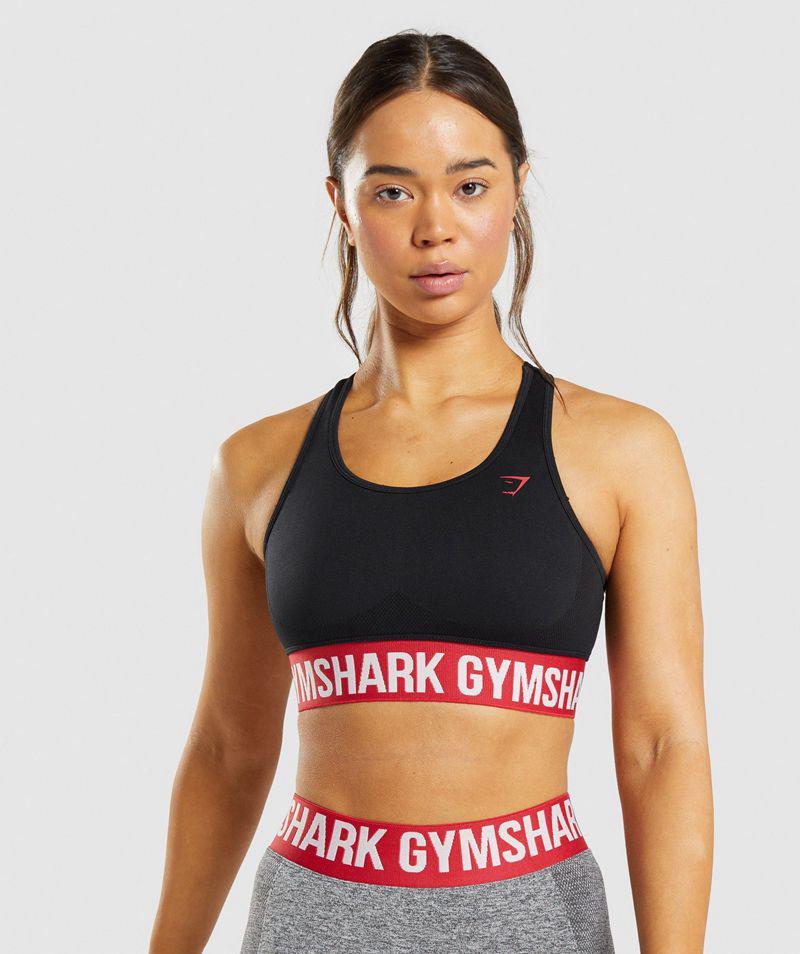 Gymshark Flex Sportmelltartó Női Fekete  Hungary |  ZOVAI-7254