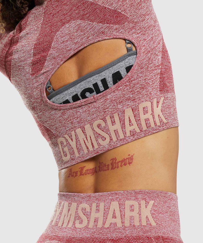 Gymshark Flex Sports Long Sleeve Crop Felsők Női Bordó  Hungary |  PAYLO-5869