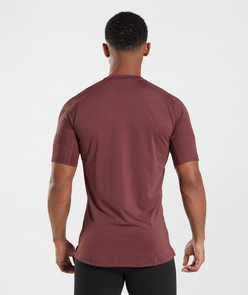 Gymshark Form T-Shirts Férfi Bordó  Hungary |  CXVZQ-6173