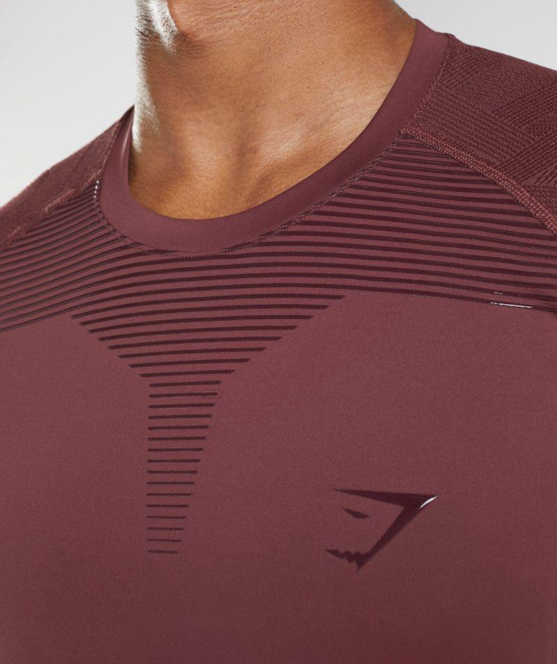 Gymshark Form T-Shirts Férfi Bordó  Hungary |  CXVZQ-6173