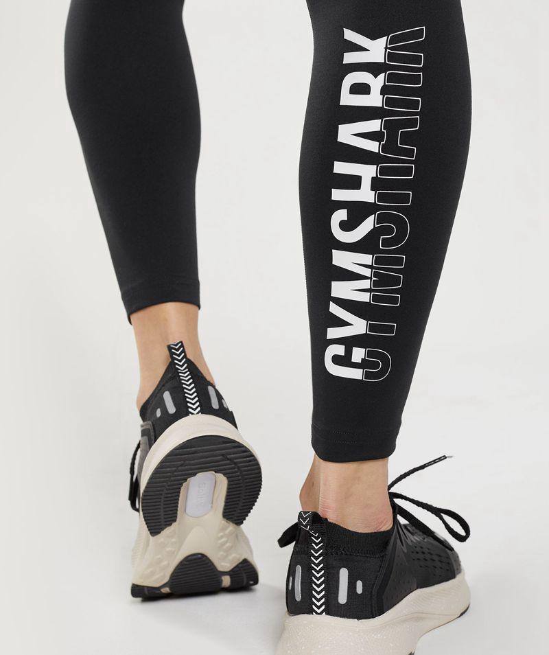 Gymshark Fraction Leggings Női Fekete  Hungary |  MGDWV-4683