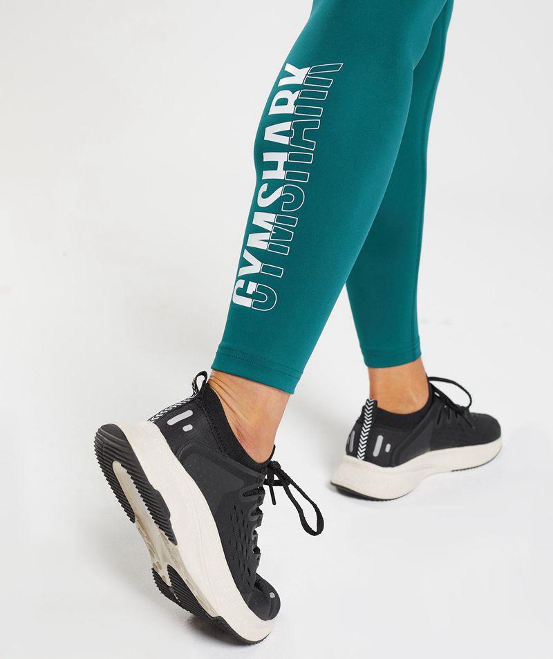 Gymshark Fraction Leggings Női Türkiz  Hungary |  XESWT-8076