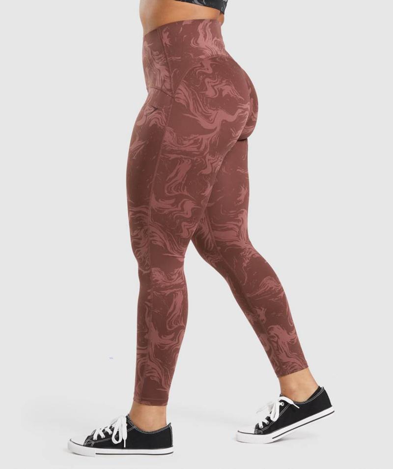 Gymshark GS Power High Rise Leggings Női Rózsaszín Barna  Hungary |  SETYZ-1935