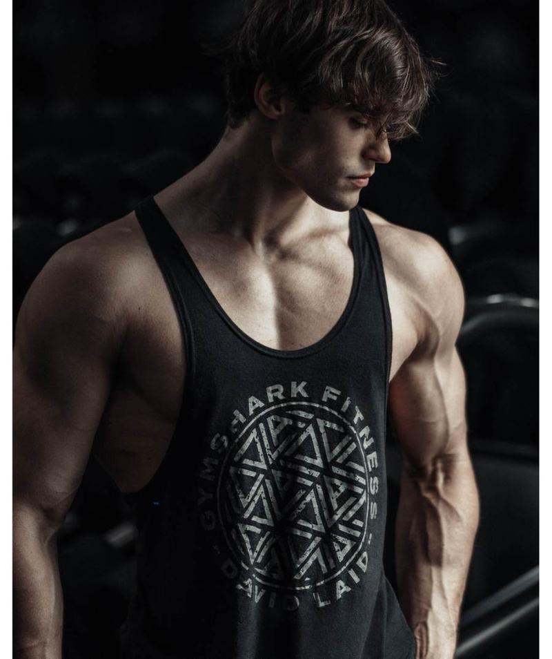 Gymshark GS x David Laid Stringer Ujjatlan Póló Férfi Fekete  Hungary |  LZHBY-0342