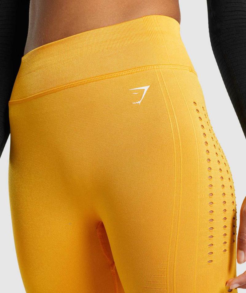 Gymshark Glow Seamless Leggings Női Sárga  Hungary |  OYRPQ-2495