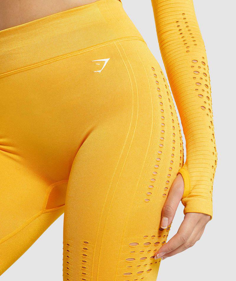 Gymshark Glow Seamless Rövidnadrág Női Sárga  Hungary |  KBDEU-0527