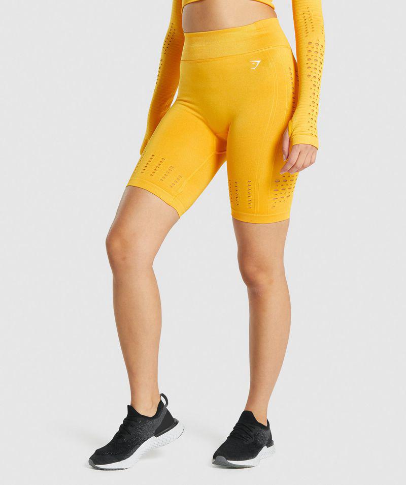 Gymshark Glow Seamless Rövidnadrág Női Sárga  Hungary |  KBDEU-0527