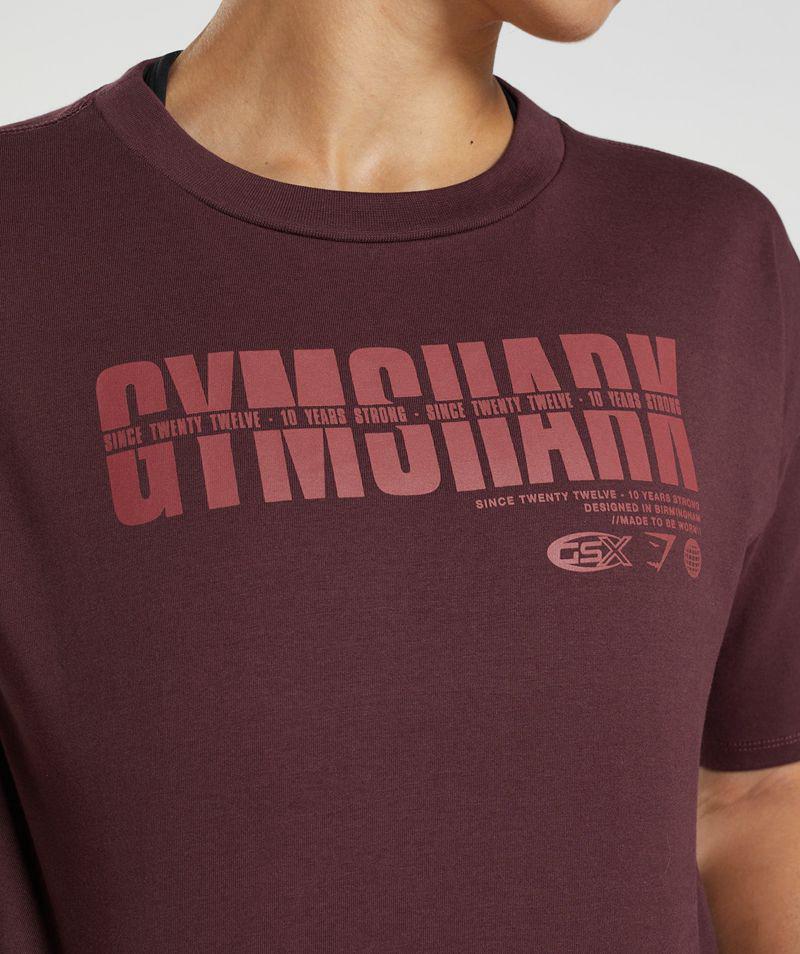 Gymshark Gs10 Year Midi Felsők Női Bordó  Hungary |  LHMYK-1729