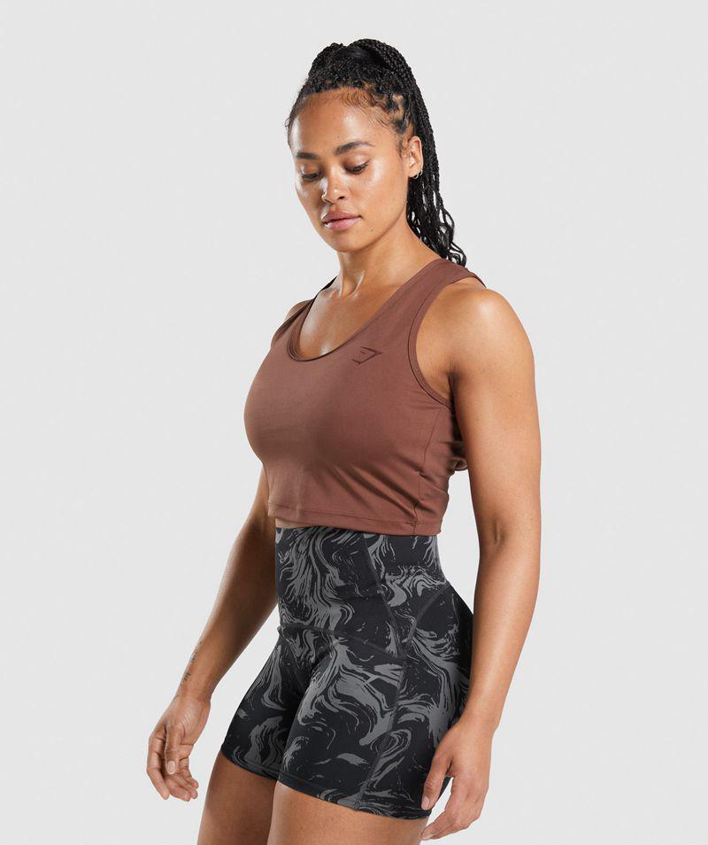 Gymshark Gs Power Open Back Cropped Ujjatlan Póló Női Bordó  Hungary |  XCZMI-7694