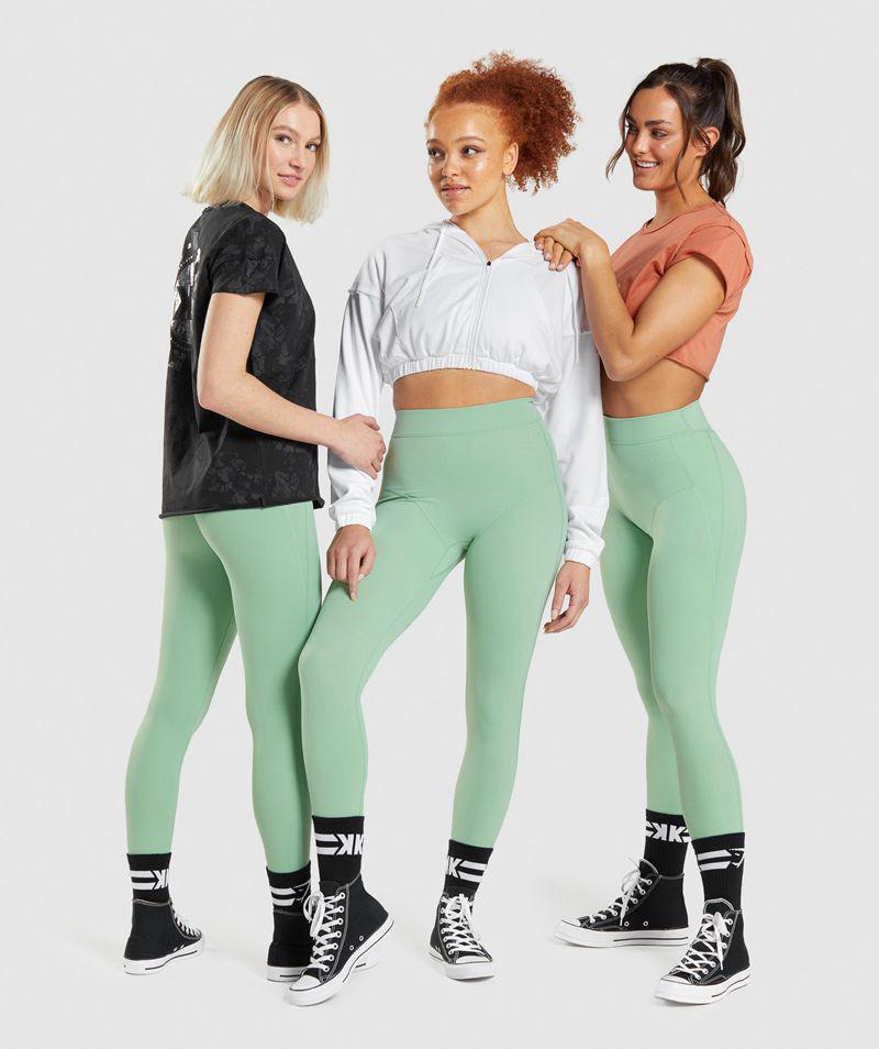 Gymshark Kk Fit 7/8 Leggings Női Zöld  Hungary |  CRBKO-2653