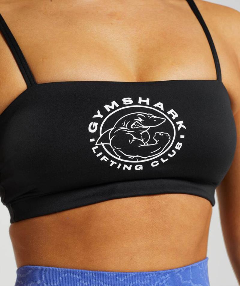 Gymshark Legacy Bandeau Bra Sportmelltartó Női Fekete  Hungary |  KFPYO-5418