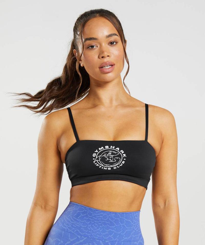 Gymshark Legacy Bandeau Bra Sportmelltartó Női Fekete  Hungary |  KFPYO-5418