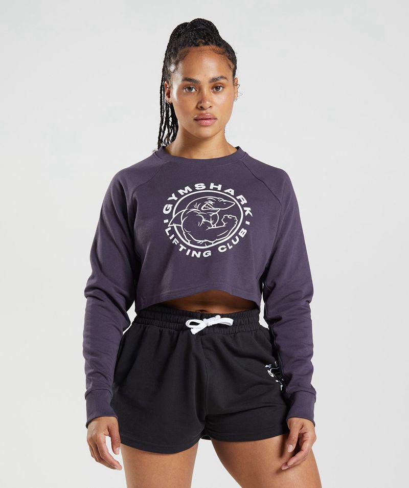 Gymshark Legacy Cropped Pulóverek Női Lila  Hungary |  OYIER-9058