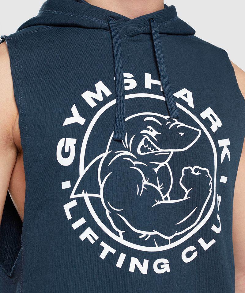 Gymshark Legacy Drop Arm Kapucnis Pulóver Férfi Sötétkék  Hungary |  KXSOD-6258