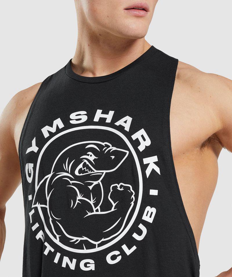 Gymshark Legacy Drop Arm Ujjatlan Póló Férfi Fekete  Hungary |  JVKBL-0932