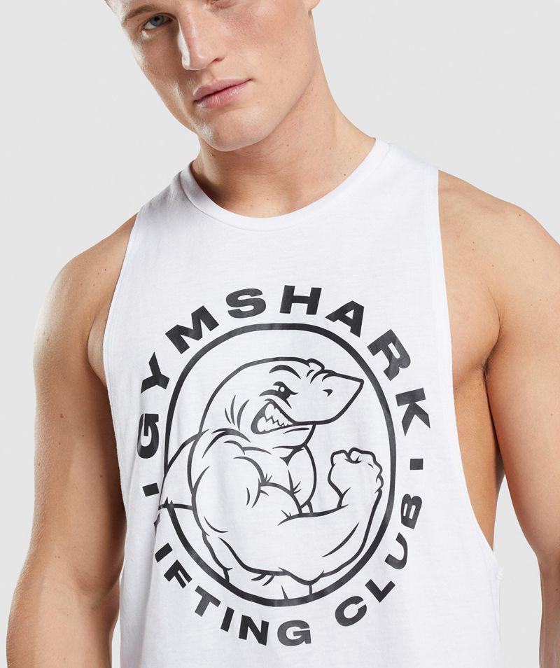 Gymshark Legacy Drop Arm Ujjatlan Póló Férfi Fehér  Hungary |  OKQIA-5128