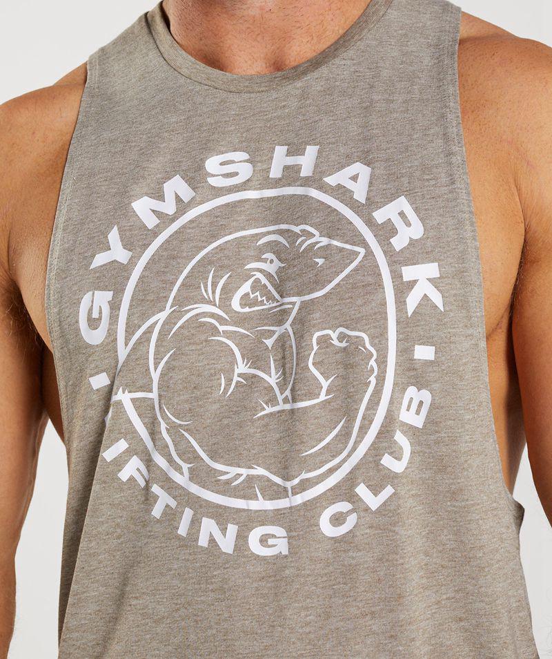 Gymshark Legacy Drop Arm Ujjatlan Póló Férfi Bézs  Hungary |  URTFY-5982