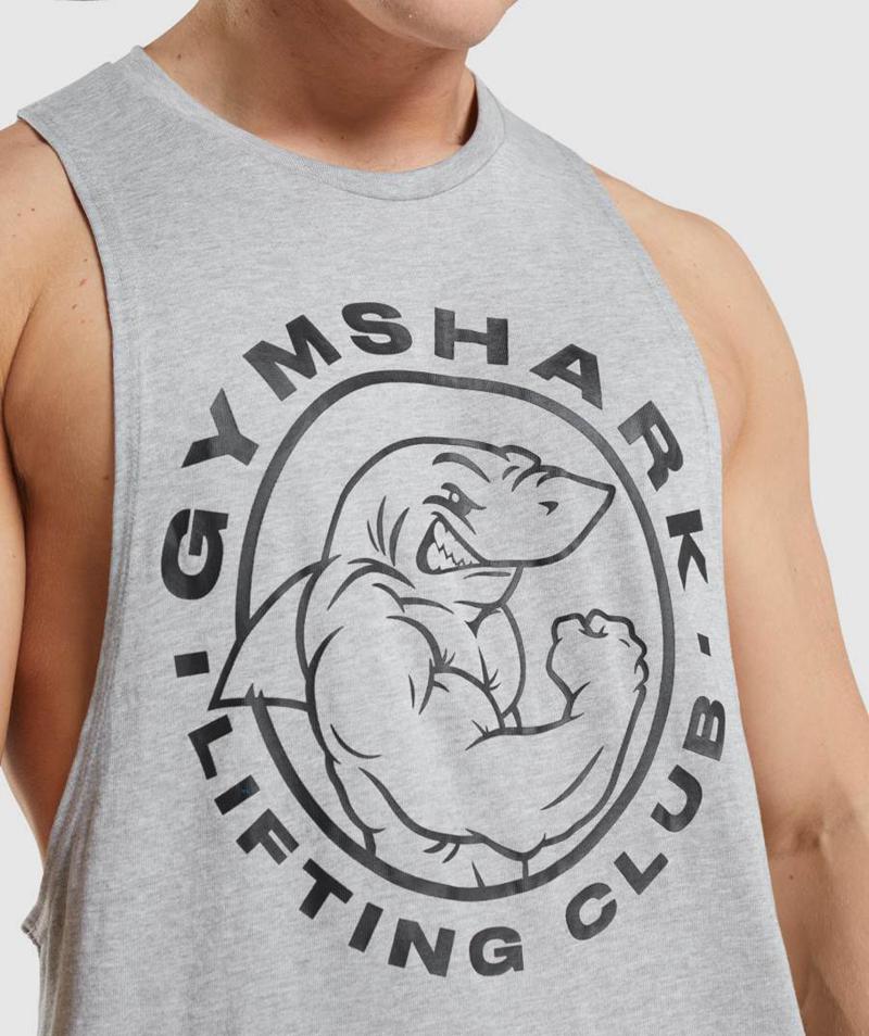 Gymshark Legacy Drop Arm Ujjatlan Póló Férfi Világos Szürke  Hungary |  VLRKZ-6892