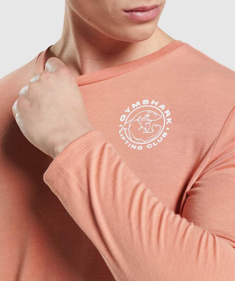 Gymshark Legacy Long Sleeve Pulóverek Férfi Rózsaszín  Hungary |  DNGHA-5473