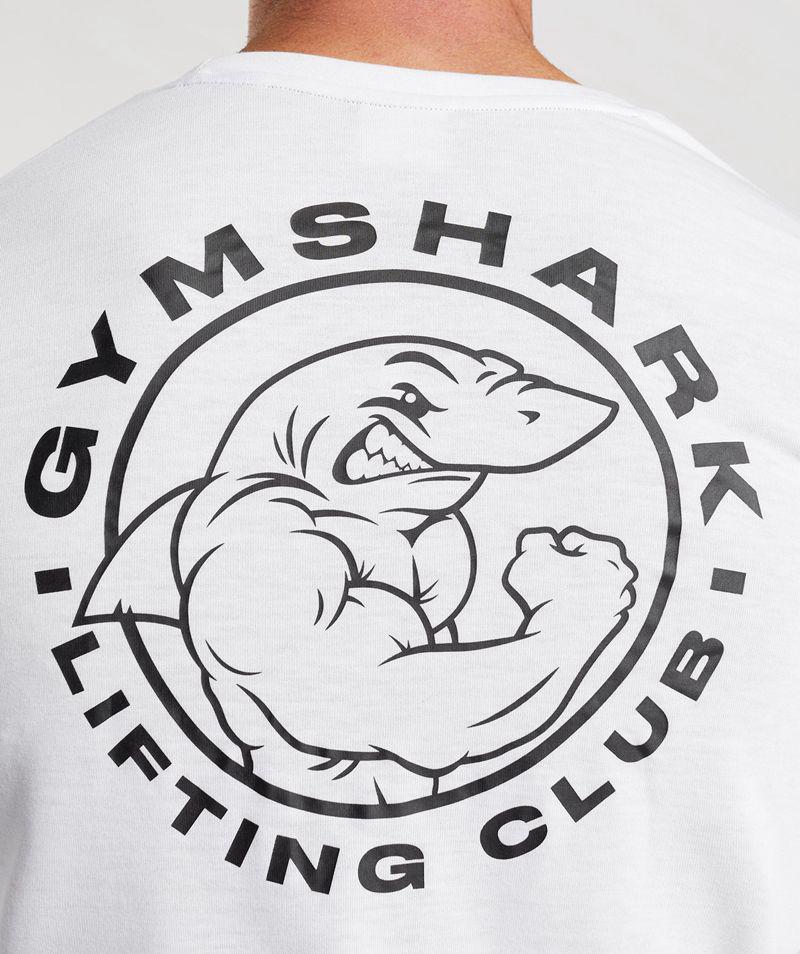 Gymshark Legacy Long Sleeve T-Shirts Férfi Fehér  Hungary |  EKOAU-7642