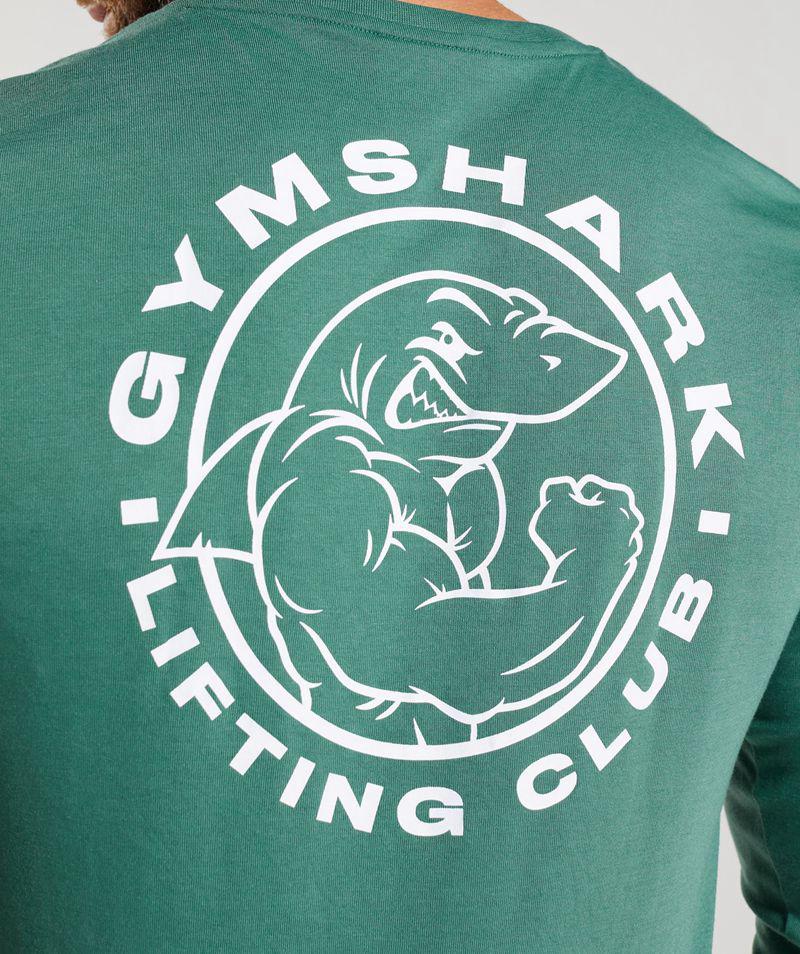 Gymshark Legacy Long Sleeve T-Shirts Férfi Zöld  Hungary |  KMLYC-8560