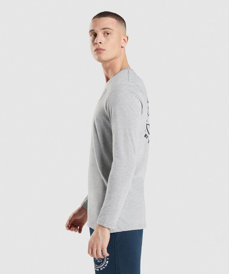 Gymshark Legacy Long Sleeve T-Shirts Férfi Világos Szürke  Hungary |  QUNZF-8512