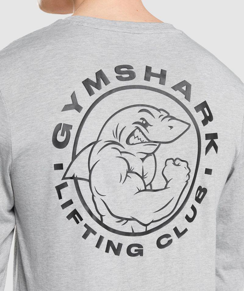 Gymshark Legacy Long Sleeve T-Shirts Férfi Világos Szürke  Hungary |  QUNZF-8512