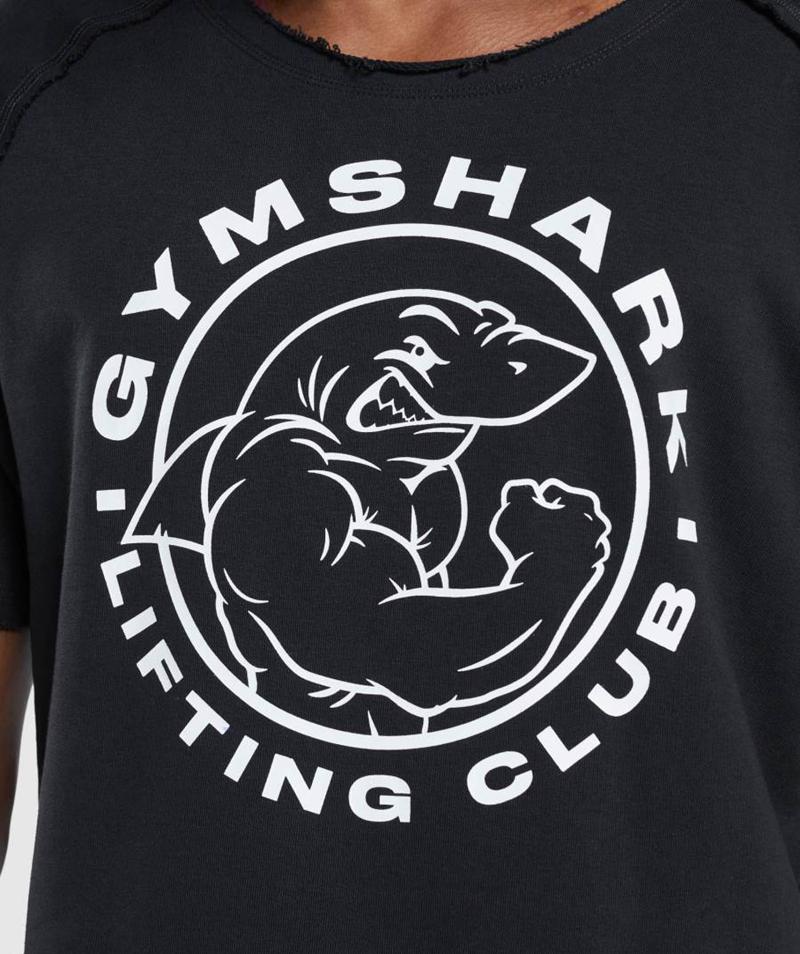 Gymshark Legacy Rag Top T-Shirts Férfi Fekete  Hungary |  BTANG-0594