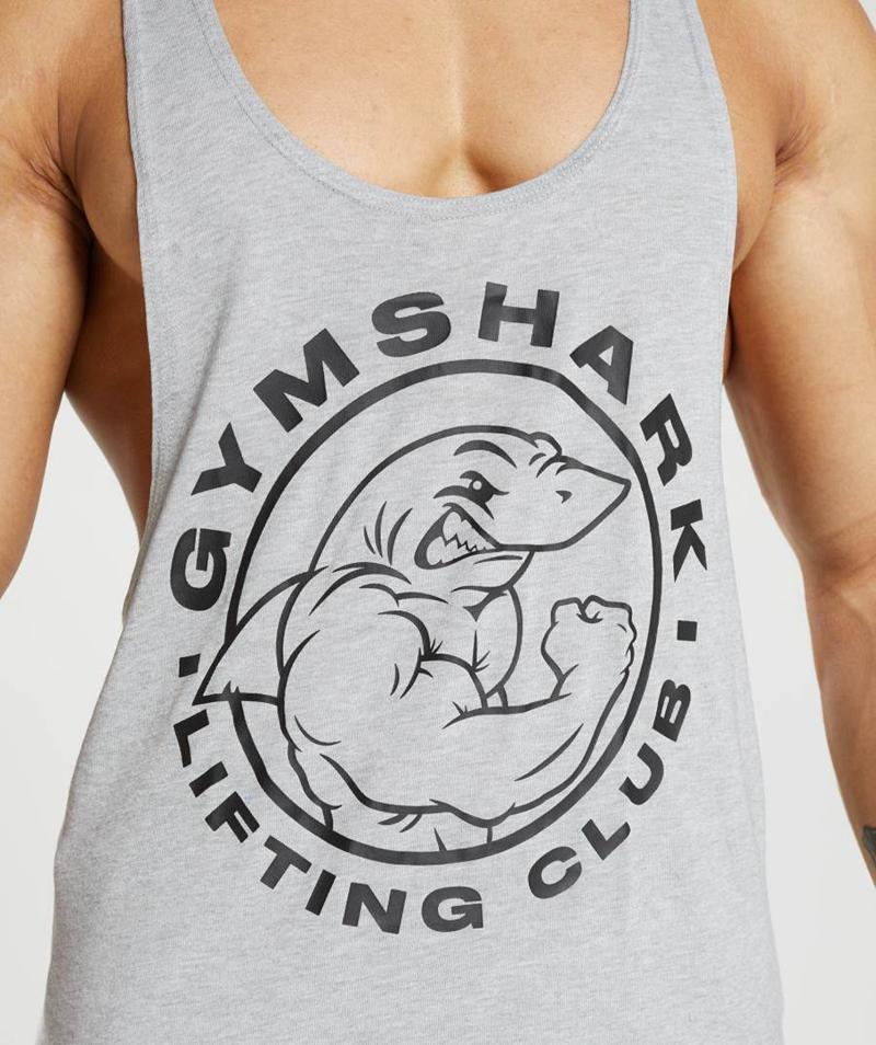 Gymshark Legacy Stringer Ujjatlan Póló Férfi Világos Szürke  Hungary |  BHQKI-4261