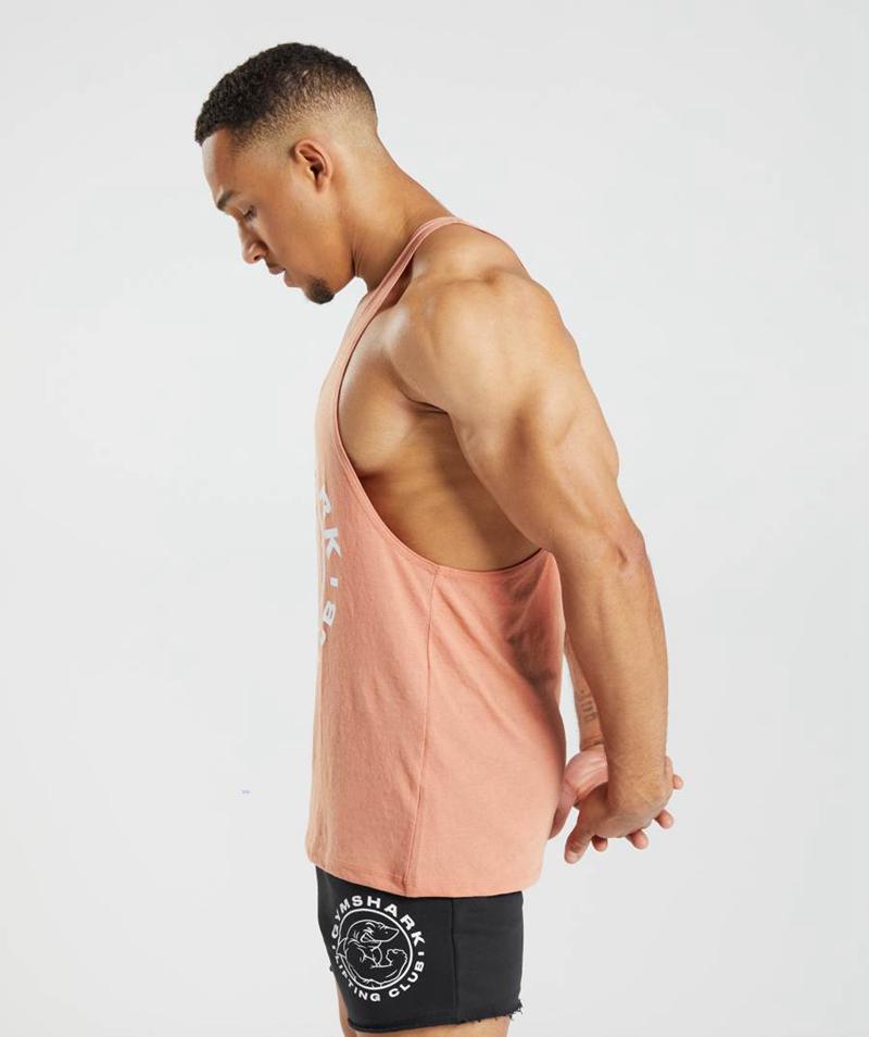 Gymshark Legacy Stringer Ujjatlan Póló Férfi Rózsaszín  Hungary |  ELOGZ-3849