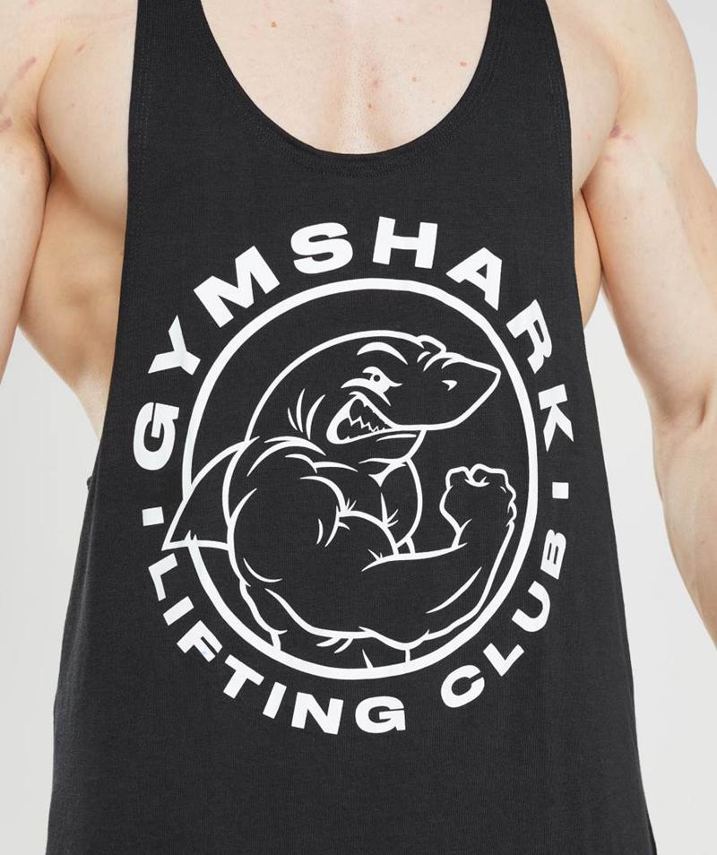 Gymshark Legacy Stringer Ujjatlan Póló Férfi Fekete  Hungary |  VLXTS-2461