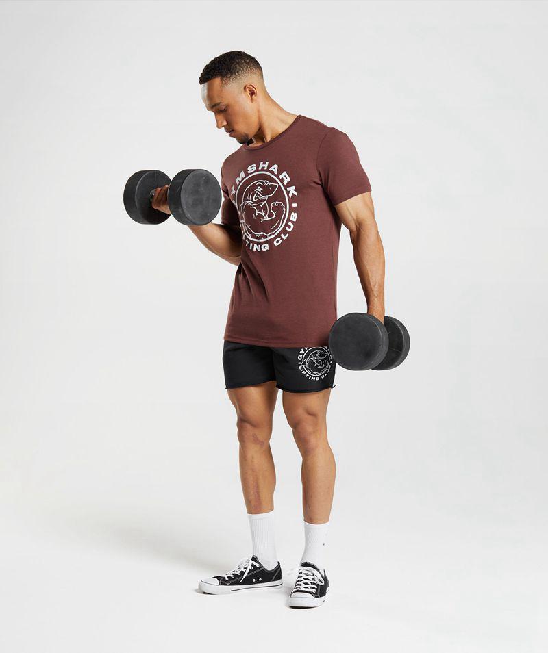 Gymshark Legacy T-Shirts Férfi Bordó  Hungary |  NXAFC-0347