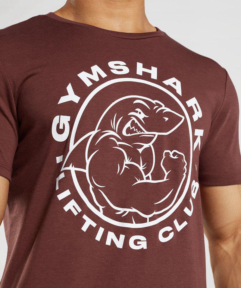 Gymshark Legacy T-Shirts Férfi Bordó  Hungary |  NXAFC-0347