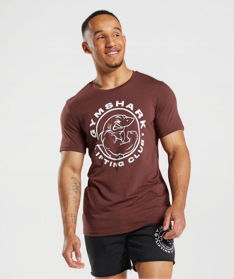 Gymshark Legacy T-Shirts Férfi Bordó  Hungary |  NXAFC-0347