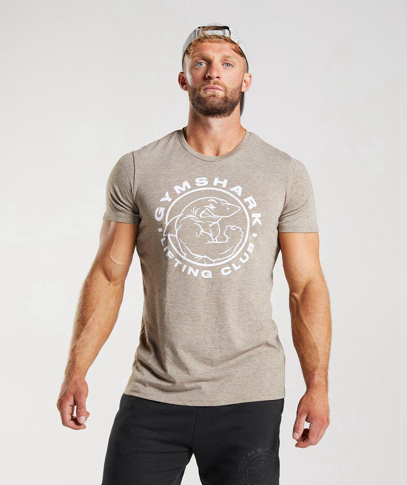 Gymshark Legacy T-Shirts Férfi Bézs  Hungary |  HIKAF-1736